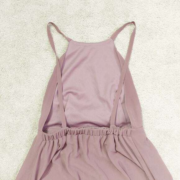 Show Me Your Mumu Womens Open Back Bridesmaid Dress High Neck Sleeveless Pink M - Picture 5 of 8